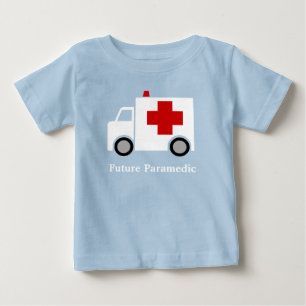 Personalised  White Ambulance   Future Paramedic Baby T-Shirt
