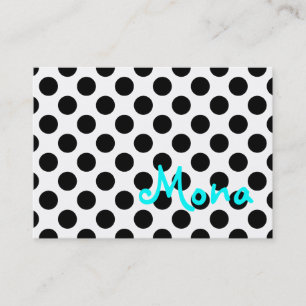 Personalised White and Black Polka Dot Business Card
