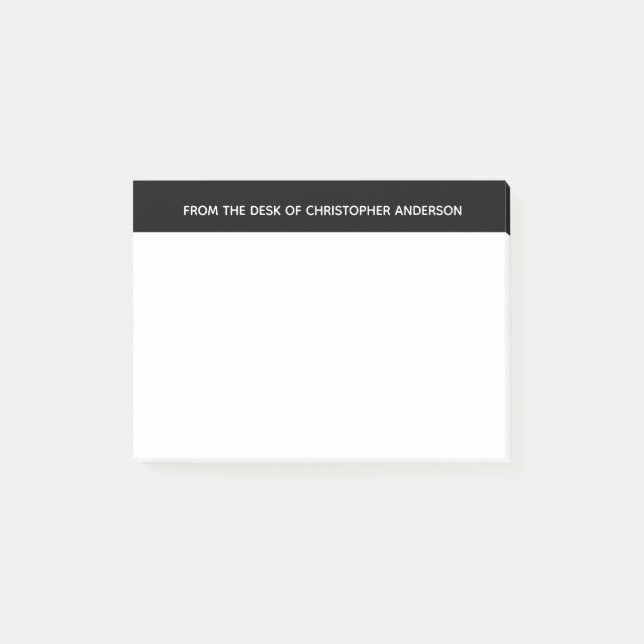 Personalised White and Black Post-it Notes (Front)