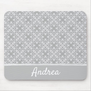 Personalised white and grey pattern mouse mat