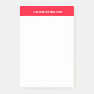 Personalised White and Red Post-it Notes