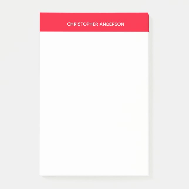 Personalised White and Red Post-it Notes (Front)