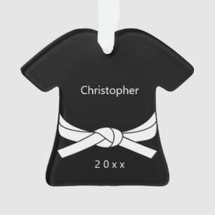 Personalised White Belt Karate Ornament
