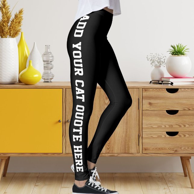 Personalised White Black Custom Made Pet Cat Quote Leggings (Creator Uploaded)
