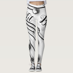Personalised White Black Diamond Spiral Leggings