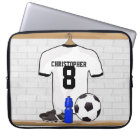 Personalised White Black Football Soccer Jersey