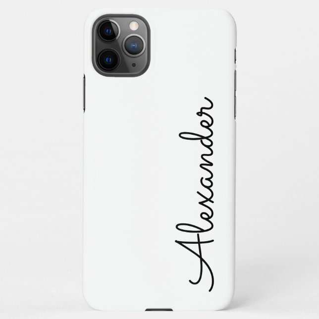 Personalised White Black Handwritten Name BUDGET iPhone Case (Back)