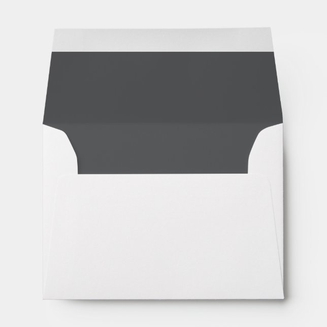 Personalised White Black Name & Address Envelope (Back (Bottom))