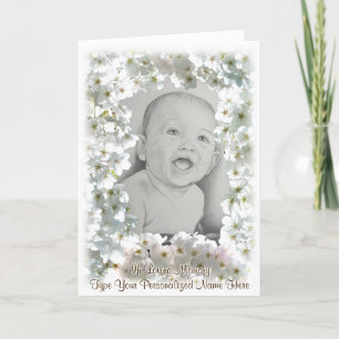 Personalised White Blossom Card Memorial Card
