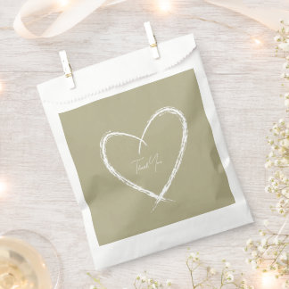 Personalised White Bridal Shower Sage Green Favour Bags