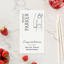 Personalised White Coat Ceremony Congratulations  Napkin