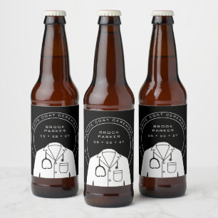 Personalised White Coat Ceremony Party Beer Bottle Label
