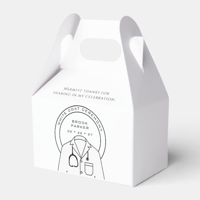 Personalised White Coat Ceremony  Thank You Favour Box (Front Side)