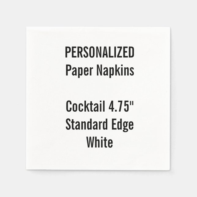 Personalised White Cocktail Paper Napkins (Front)