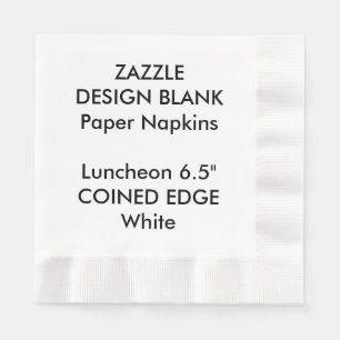 Personalised WHITE Coined Luncheon Paper Napkins