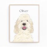 Personalised White Cream Doodle Dog Art Photo Print<br><div class="desc">I am in love with this beautifully detailed watercolor illustration of a white or cream doodle dog! Personalise these art prints with your name or monogram to compliment your decor and change fonts by selecting the "edit using design tool" option at personalisation. Shop the rest of my collection for the...</div>