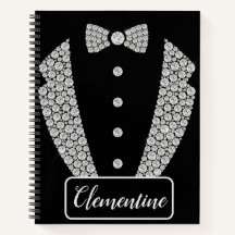 Personalised White Diamond Tuxedo Sketchbook
