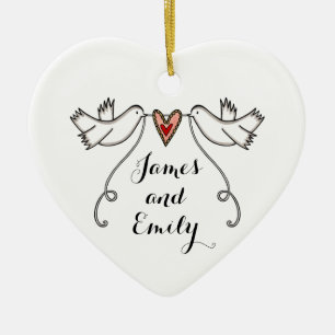 Personalised White Doves Wedding Decoration