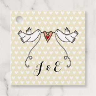 Personalised White Doves Wedding Favour Tags