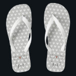 Personalised White Doves Wedding Flip Flops<br><div class="desc">An illustration of 2 beautiful doves holding flowing ribbon with a love heart attached</div>