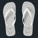 Personalised White Doves Wedding Flip Flops<br><div class="desc">An illustration of 2 beautiful doves holding flowing ribbon with a love heart attached</div>
