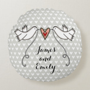 Personalised White Doves Wedding Gift cushion