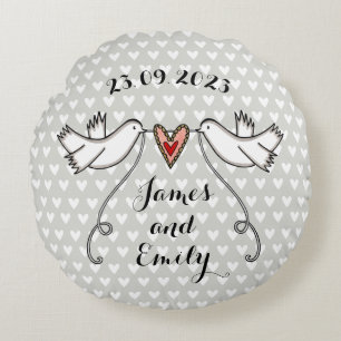 Personalised White Doves Wedding Gift Cushion