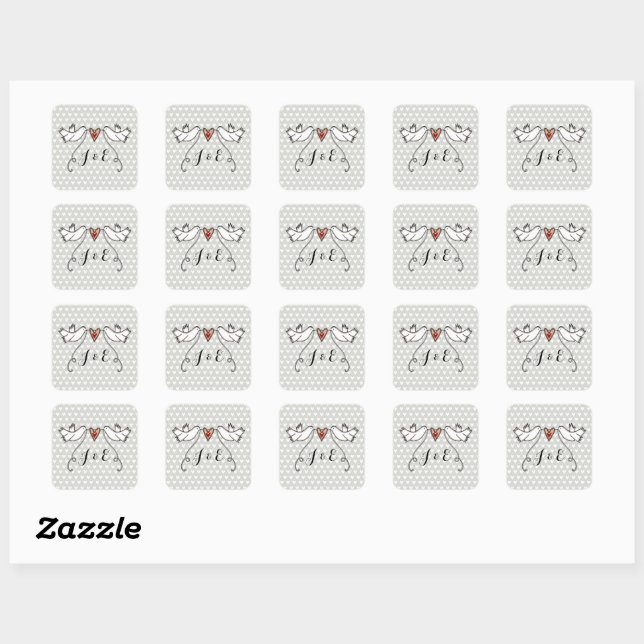 Personalised White Doves Wedding Sticker (Sheet)