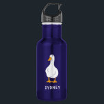 Personalised White Duck Illustration 532 Ml Water Bottle<br><div class="desc">Create the perfect personalised gift for duck lovers. This water bottle features a simple,  realistic style illustration of a white duck with an orange bill and orange feet,  and your own name or message in white lettering.</div>