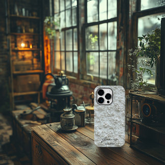 Personalised White Embroidered Floral with Quote Case-Mate iPhone 14 Pro Case