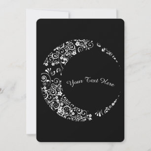 Personalised White Floral Crescent Moon Card