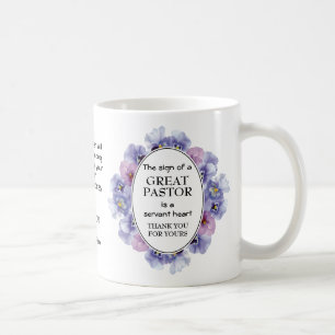 Personalised White Floral Pastor Appreciation  Coffee Mug