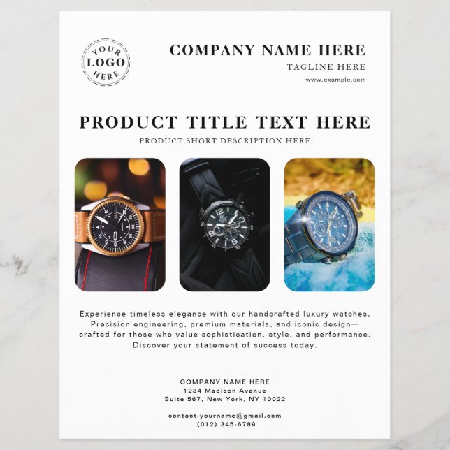 Personalised White Flyer for Product Promotions (Front)