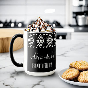 Personalised White Geometric Triangles  Mug