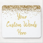 Personalised White Gold New Coworker Birthday Gift Mouse Mat<br><div class="desc">personalised birthday gift gaming gamer, custom anniversary present for her, elegant glitter new job coworker, grad graduation sparkle chic sparkly, twinkle sweet 16 quinceanera 15th, white and gold mousepad mouse pad, boss secretary assistant nurse teacher, Christmas wife mum girlfriend mum, work desk accessories supplies rectangle, computer home office decor name...</div>