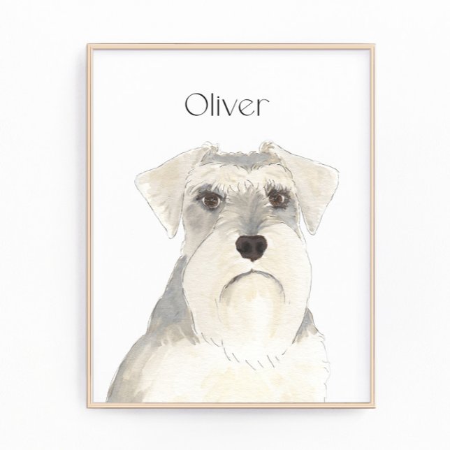 Personalised White & Grey Schnauzer Art Photo Print (Creator Uploaded)