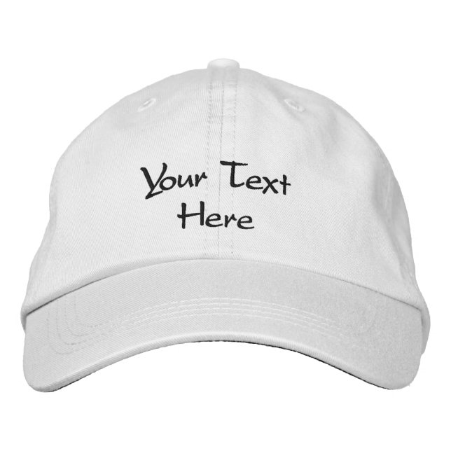 Personalised White-Hat Adjustable Modern Stylish  Embroidered Hat (Front)