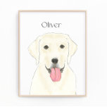 Personalised White Labrador Art Photo Print<br><div class="desc">I am in love with this beautifully detailed watercolor illustration of a white lab or labrador! Personalise these art prints with your name or monogram to compliment your decor and change fonts by selecting the "edit using design tool" option at personalisation. Shop the rest of my collection for the sweetest...</div>