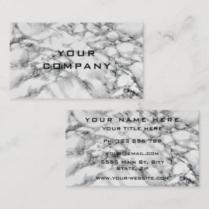 Personalised White Marble Business Card Template