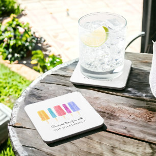 personalised white modern simple  coaster