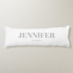 Personalised white Name Body Pillow<br><div class="desc">Solid colour</div>