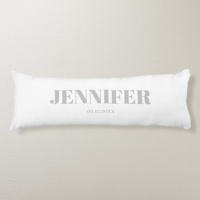Personalised white Name Body Pillow (Front)