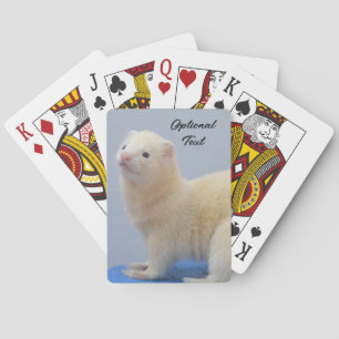 Personalised White Pet Ferret Playing Cards