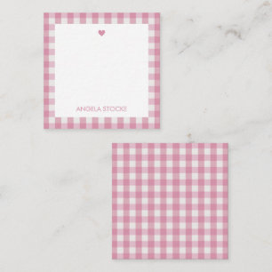 Personalised White Pink Gingham Card