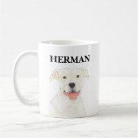 Personalised White Pitbull Staffy Dog