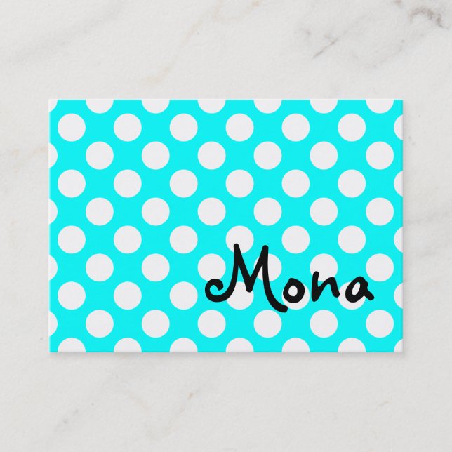 Personalised White Polka Dot Business Card (Front)