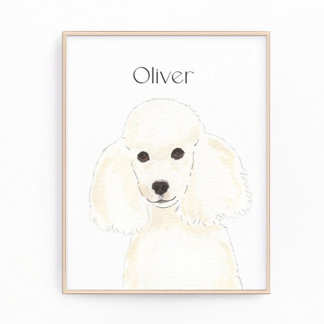 Personalised White Poodle Art Photo Print (Creator Uploaded)