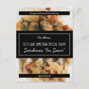 Personalised White Script Black Recipe Swap Postcard
