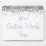 Personalised White Silver Assistant Birthday Gift Mouse Mat<br><div class="desc">personalised birthday gift gaming gamer, custom anniversary present for her, elegant glitter new job coworker, grad graduation sparkle chic sparkly, twinkle sweet 16 quinceanera 15th, white and silver mousepad mouse pad, boss secretary assistant nurse teacher, Christmas wife mum girlfriend mum, work desk accessories supplies rectangle, computer home office decor name...</div>