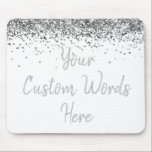 Personalised White Silver Assistant Birthday Gift Mouse Mat<br><div class="desc">personalised birthday gift gaming gamer, custom anniversary present for her, elegant glitter new job coworker, grad graduation sparkle chic sparkly, twinkle sweet 16 quinceanera 15th, white and silver mousepad mouse pad, boss secretary assistant nurse teacher, Christmas wife mum girlfriend mum, work desk accessories supplies rectangle, computer home office decor name...</div>